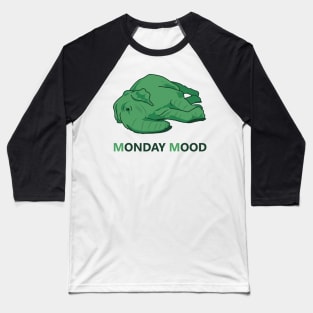 Monday Mood of a tired green elephant Baseball T-Shirt